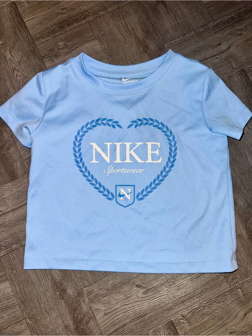 Nike Light Blue Heart Logo Short Sleeve Tee